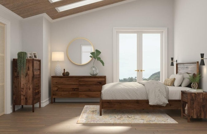 Rustic Walnut Open Nightstand